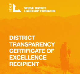 District Transparency Certificate of Excellence Recipient 2024 from Special District Leadership Foundation (SDLF)